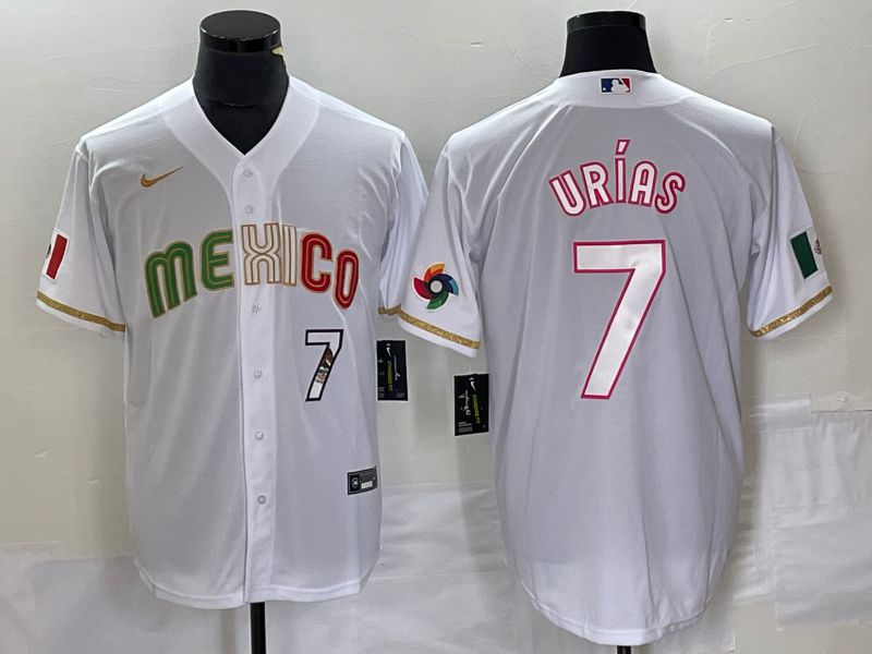 Men 2023 World Cub Mexico #7 Urias White Nike MLB Jersey style 2->more jerseys->MLB Jersey
